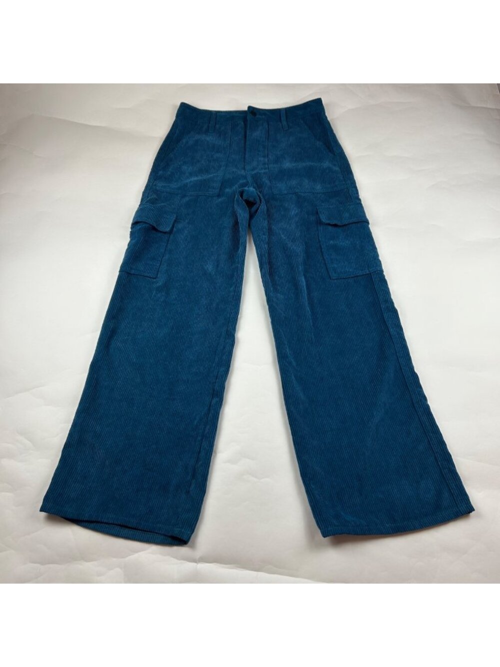 Indigo Rising Jewel Teal Corduroy Wide Leg Cargo Pant 29
